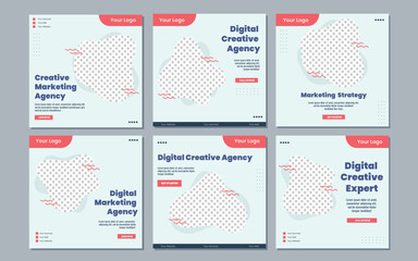 Digital business marketing banner for social media post template