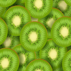 Fototapeta premium Kiwi seamless pattern
