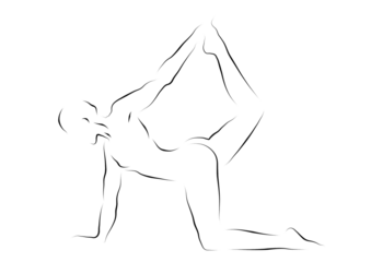 beautiful line drawing of yoga poses , concept International Day of Yoga .