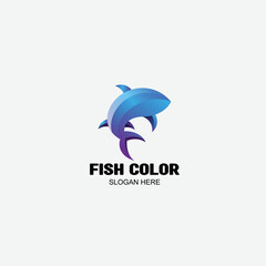 blue shark logo gradient colorful