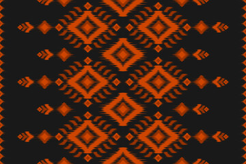 Carpet ethnic ikat pattern art. Geometric ethnic ikat seamless pattern in tribal. Mexican style. Design for background, wallpaper, illustration, fabric, clothing, carpet, textile, batik, embroidery.