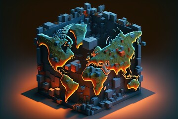 Digital illustration about map.