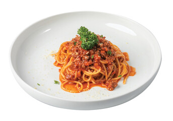 Png Spaghetti with tomato on a white plate