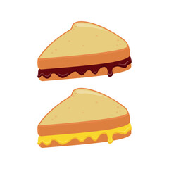 chocolate and cheese sandwich illustration design