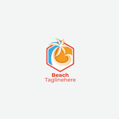 Obraz premium icon vector beach design color gradient