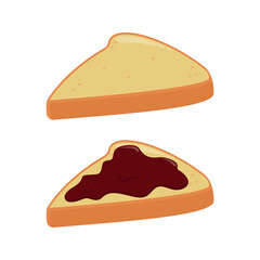 illustration design of sliced bread with toppings