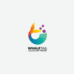 whale tail colorful gradient design