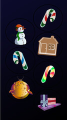 set of christmas icons