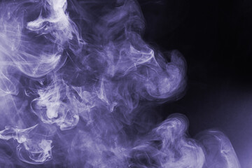 White steam on a black background.