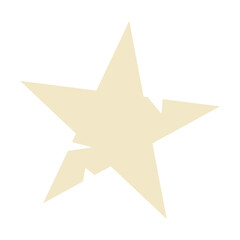 Star shaped Colorful ripped scotch, sticky tape, torn paper piece isolated on white background. Pattern of adhesive tape cartoon vector illustration