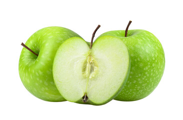 green apple isolated on transparent png