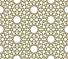 Arabic geometric ornament in brown color.Seamless pattern