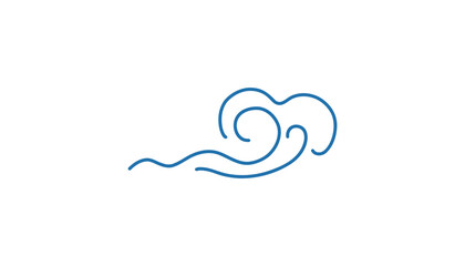 Sea wave. Doodle ocean curl waves. Vector marine outline sketch
