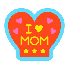 I Love Mom Flat Icon