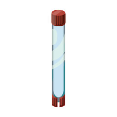 Laboratory equipment vector illustration. Test tube with protective cap, medical equipment with cryogenic on white background