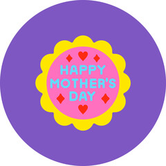 Mothers Day Multicolor Circle Flat Icon