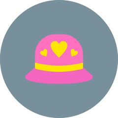 Hat Multicolor Circle Flat Icon