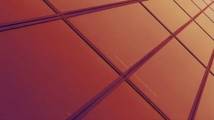 Orange glass panels of a skyscraper facade with added effects