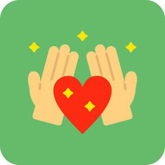 Love Multicolor Round Corner Flat Icon