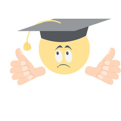 graduation head emoticon face expression two thumb collection