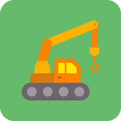 Crane Multicolor Round Corner Flat Icon