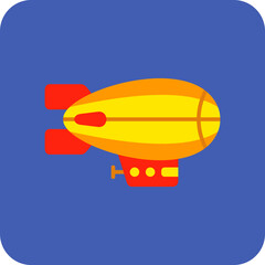 Airship Multicolor Round Corner Flat Icon © Maan Icons