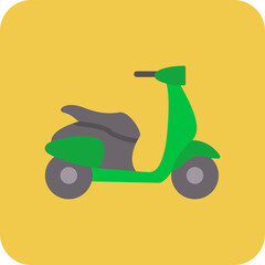 Scooter Multicolor Round Corner Flat Icon