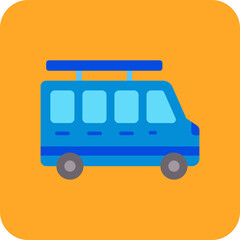 Van Multicolor Round Corner Flat Icon