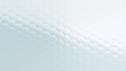 Illustration of white glowing background with hexagon mosaic and added effects