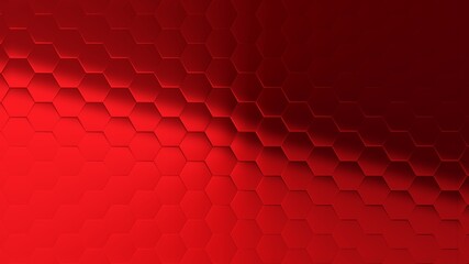 Illustration of an red glowing background with a hexagonal mosaic and added effects