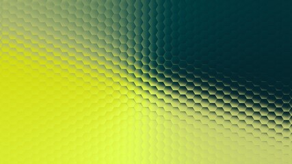 Illustration of yellow green glowing background with hexagon mosaic and added effects