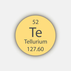 Tellurium symbol. Chemical element of the periodic table. Vector illustration.