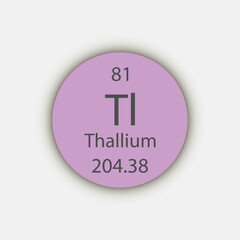 Thallium symbol. Chemical element of the periodic table. Vector illustration.