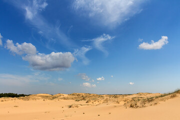 View of the Oleshkiv sands - the Ukrainian desert near the city of Kherson. Ukraine