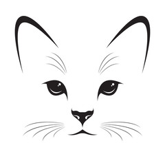 Cat face design on transparent background. Pet. Animals.