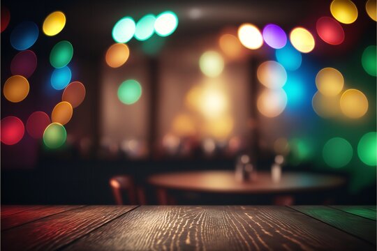 Restaurant background in a Light bokeh effect, Light bokeh in a restaurant background.
