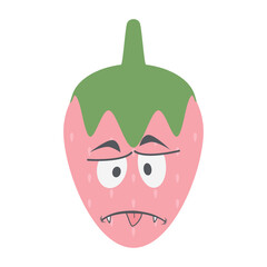 strawberry head emoticon face expression collection