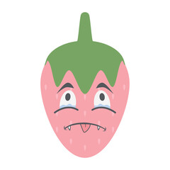 strawberry head emoticon face expression collection