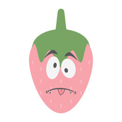 strawberry head emoticon face expression collection