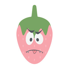 strawberry head emoticon face expression collection