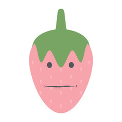 strawberry head emoticon face expression collection