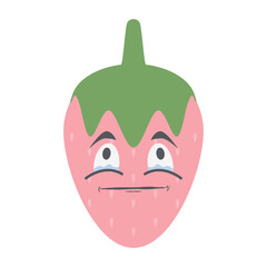 strawberry head emoticon face expression collection