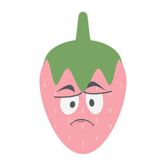 strawberry head emoticon face expression collection