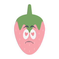 strawberry head emoticon face expression collection