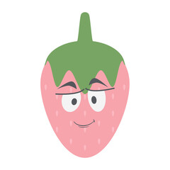 strawberry head emoticon face expression collection