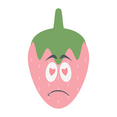 strawberry head emoticon face expression collection