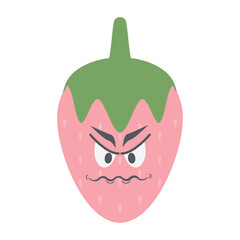 strawberry head emoticon face expression collection