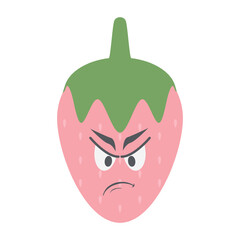 strawberry head emoticon face expression collection