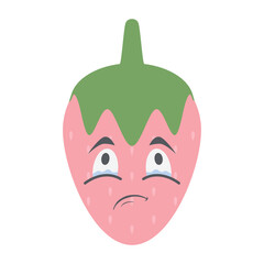 strawberry head emoticon face expression collection