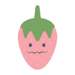 strawberry head emoticon face expression collection